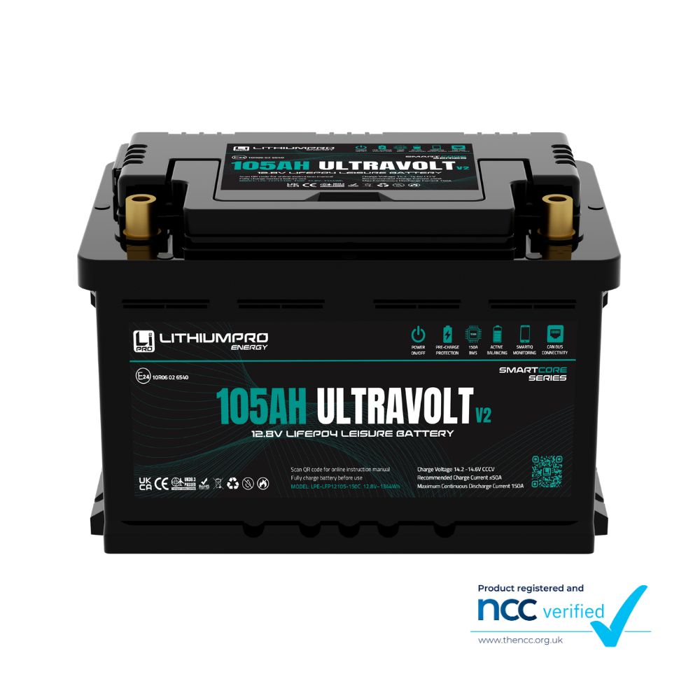 12v 105AH Lithium Battery -ULTRAVOLT V2 NCC Approved Lithium battery ECE R10 approved Lithium Battery
